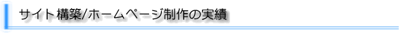 WEBサイト構築/ホームページ制作の実績