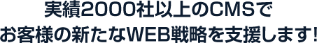 実績2000件のサイト制作と簡単更新ツールでお客様の新たなWEB戦略を支援いたします